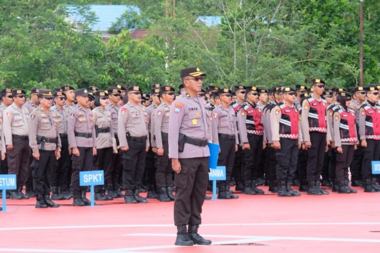 Apel Siaga Imbangan Pelantikan Presiden dan Wakil Presiden RI di Polda Kalimantan Utara.