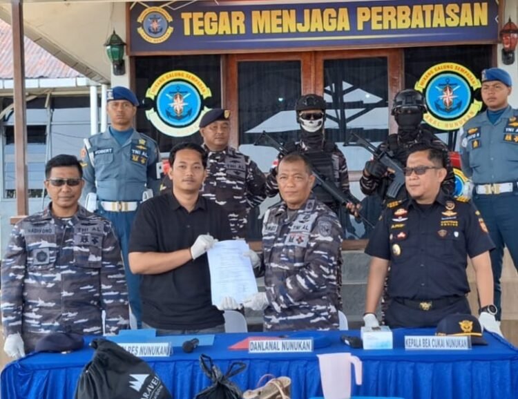 Tim Gabungan TNI AL dan Bea Cukai Nunukan Berhasil Gagalkan Penyelundupan 1 Kg Sabu