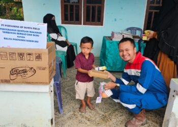 Dukung Peningkatan Kesehatan Masyarakat, PT Pertamina EP Bunyu Field Serahkan Bantuan Makanan Bergizi dan Masker Kesehatan