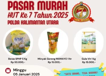 Polda Kalimantan Utara Gelar Pasar Murah Meriahkan HUT Ke-7: Harga Hemat, Semangat Berbagi!