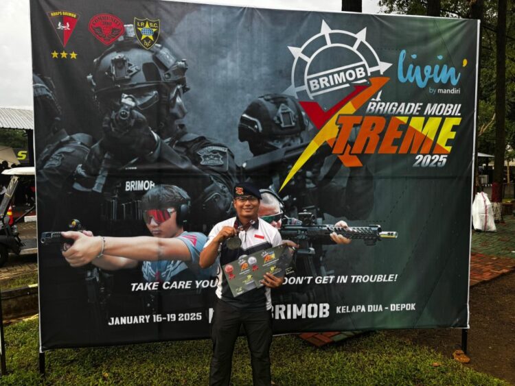 Bripka Sapparudin Personel Satbrimob Polda Kaltara, Raih Juara Dalam Kejuaraan Menembak Brigade Mobile Xtreme 2025