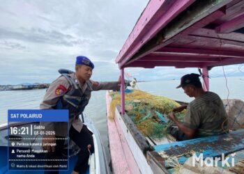 Satpolairud Polres Tarakan Rutin Mengimbau Pengguna Laut untuk Selalu Berhati-hati