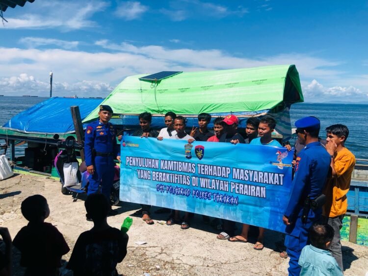 Commander Wish Kapolda Kaltara, Personel Sat Polairud Polres Tarakan Laksanakan Penyuluhan Kamtibmas