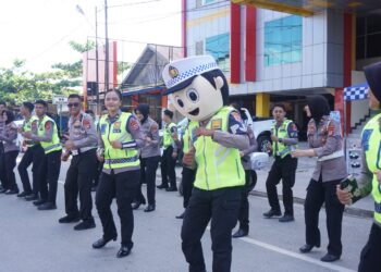 Ditlantas Polda Kaltara Meriahkan Akhir Pekan “Car Free Day” di Tebu Kayan