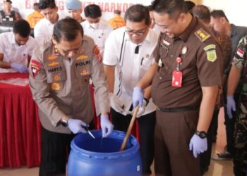 Polda Kaltara Lakukan Pemusnahan Barang Bukti Sejumlah Kasus Tindak Pidana Narkoba