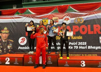 Tim Karateka Polda Kaltara Raih Medali Perunggu di Kejurnas Karate Piala Kapolri 2025