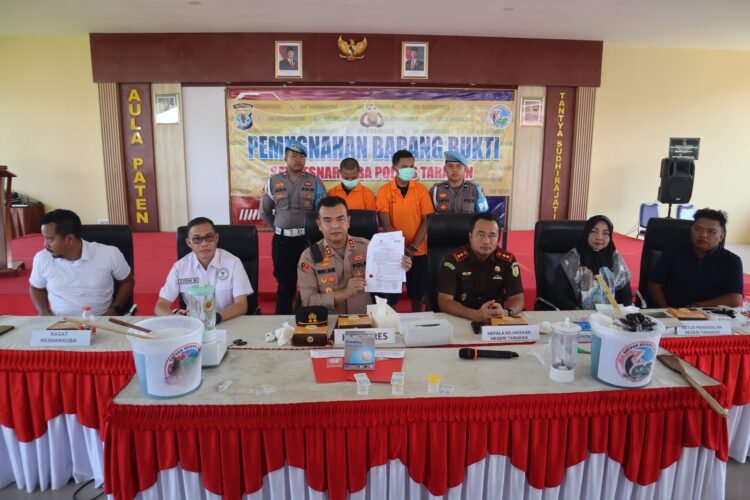 Polres Tarakan Musnahkan Lebih dari 2 Kg Sabu dan Puluhan Butir Ekstasi Hasil Pengungkapan Kasus Narkotika
