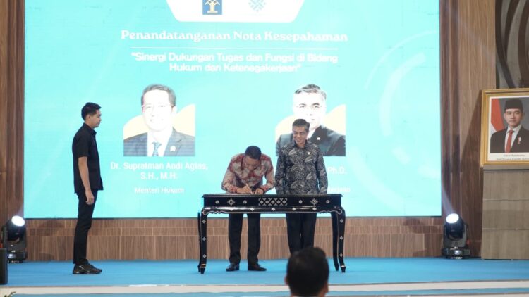 Teken Kerja Sama Antar-K/L, Menkum : Tidak Ada Lagi Ego Sektoral