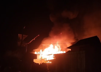 Puluhan Rumah di Lumbis Terbakar Minggu Dini Hari