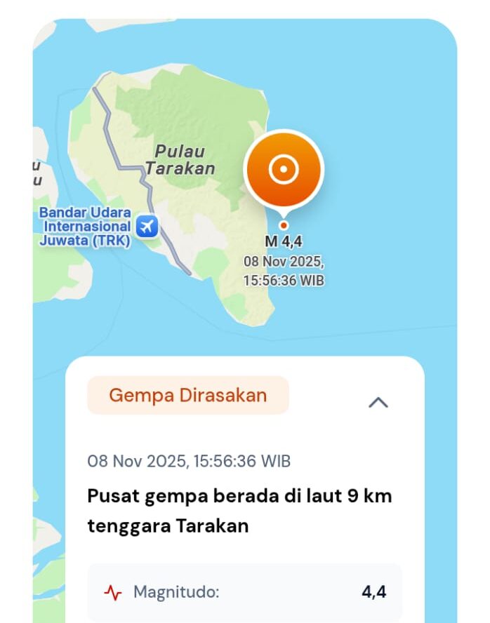 Gempa Kembali Guncang Tarakan, Satu Rumah Warga Rusak Parah