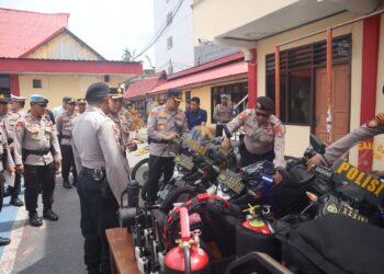 Jelang Nataru Kapolres Tarakan Lakukan Pengecekan Ranmor Dinas dan Kelengkapan Personel