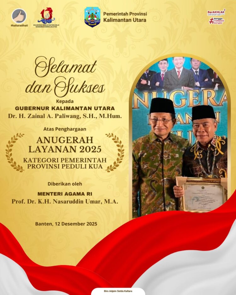 Peduli KUA, Pemprov Kaltara Raih Penghargaan Anugerah Layanan KUA 2025