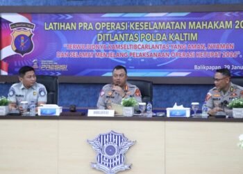 Jelang Pelaksanaan Operasi Keselamatan Mahakam 2026, Polda Kaltim Gelar Latihan Pra Operasi