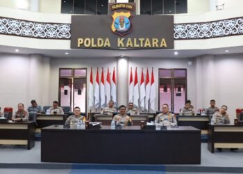 Wakapolda Kaltara Hadiri Grand Entry Meeting Pemeriksaan Laporan Keuangan Polri TA 2025 Secara Virtual