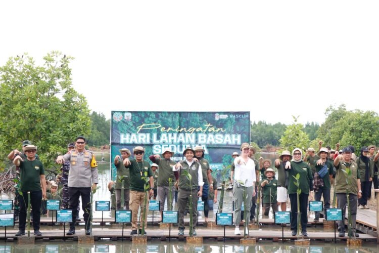 Hari Lahan Basah Sedunia 2026, Gubernur Kaltara dan Menhut RI Tanam Mangrove di Bulungan