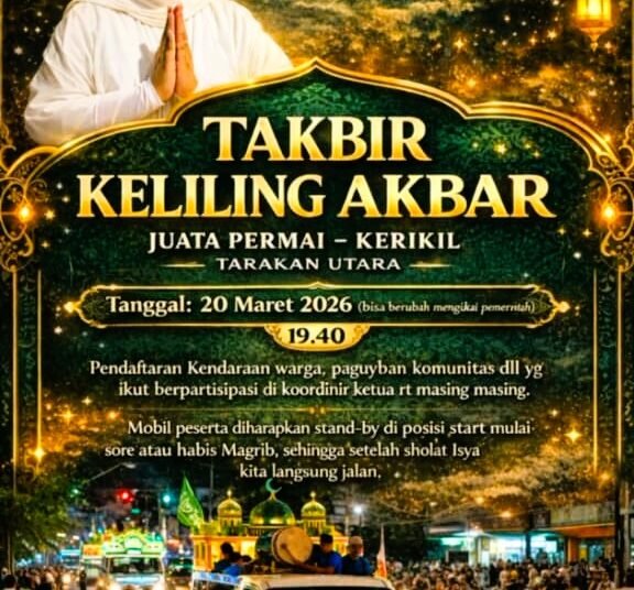 20 Maret Warga Juata Permai–Juata Krikil Gelar Takbir Keliling, Camat Sisca Maya Crenata Ingatkan Keamanan