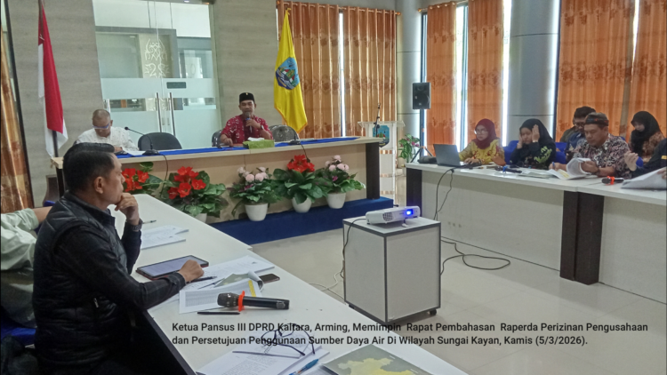 DPRD Kaltara Bahas Raperda Perizinan Pemanfaatan Air Sungai Kayan