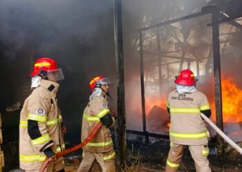 Gudang Kardus di Pangkalan Posal Nunukan Terbakar, Api Nyaris Merembet ke Permukiman