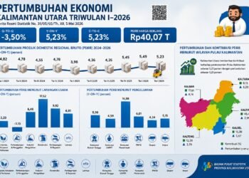 Ekonomi Kaltara Tumbuh 5,23 Persen di Triwulan I-2026, Konstruksi Jadi Penggerak Utama