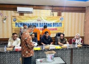 Polres Tarakan Musnahkan Barang Bukti Sabu Seberat 52,45 Gram
