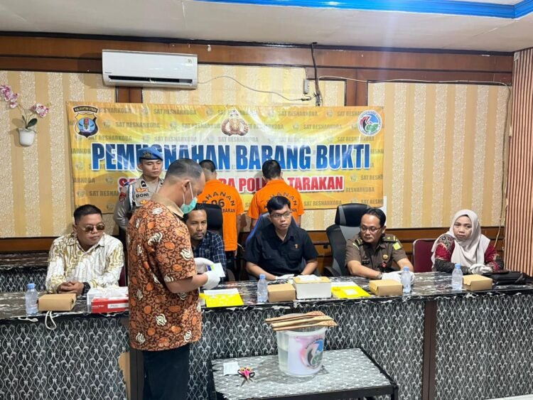 Polres Tarakan Musnahkan Barang Bukti Sabu Seberat 52,45 Gram