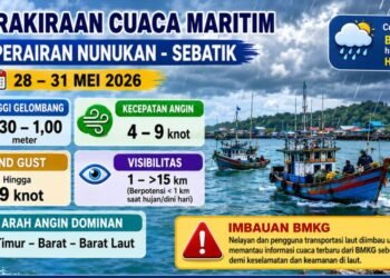 BMKG Imbau Nelayan Nunukan-Sebatik Waspadai Angin Kencang dan Penurunan Jarak Pandang