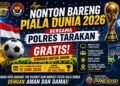 Polres Tarakan Ajak Warga Nobar Piala Dunia 2026, Gratis di Polsek hingga Polres