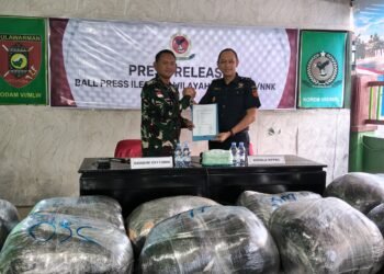 Kodim 0911/Nunukan Amankan 28 Koli Ballpress Diduga dari Malaysia